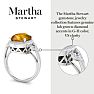 Martha Stewart 6 3/4 Carat Oval Shape Citrine and Lab Grown Diamond Halo Ring In Sterling Silver Image-6