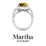 Martha Stewart 6 3/4 Carat Oval Shape Citrine and Lab Grown Diamond Halo Ring In Sterling Silver Image-9