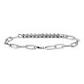 1 Carat Lab Grown Diamond Paperclip Link Bracelet In Sterling Silver, 7 Inches Image-3