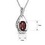 1/2 Carat Round Shape Garnet and Halo Diamond Necklace In Sterling Silver With 18 Inch Chain Image-2