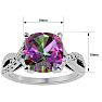 4 Carat Cushion Shape Mystic Topaz Ring With Diamonds In 10 Karat White Gold Image-5
