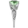 4 Carat Cushion Cut Green Amethyst and Diamond Ring in 10k White Gold Image-4