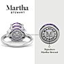Martha Stewart 4 1/2 Carat Oval Shape Amethyst and Lab Grown Diamond Ring In Sterling Silver Image-2