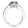 2 Carat Cushion Shape Mystic Topaz Ring With Diamonds in 10 Karat White Gold Image-3