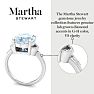 Martha Stewart 4 1/2 Carat Oval Shape Aquamarine and Lab Grown Diamond Ring In Sterling Silver Image-7