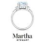 Martha Stewart 4 1/2 Carat Oval Shape Aquamarine and Lab Grown Diamond Ring In Sterling Silver Image-9