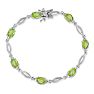 7 Carat Peridot and Diamond Bracelet In Platinum Overlay, 7 Inches  Image-2