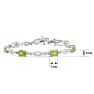 7 Carat Peridot and Diamond Bracelet In Platinum Overlay, 7 Inches  Image-3