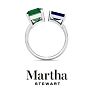 Martha Stewart 4 1/2 Carat Emerald and Sapphire Two Stone Ring In Sterling Silver Image-7