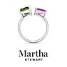 Martha Stewart 4 1/2 Carat Peridot and Pink Sapphire Two Stone Ring In Sterling Silver Image-7