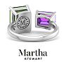 Martha Stewart 4 1/2 Carat Peridot and Amethyst Two Stone Ring In Sterling Silver Image-8