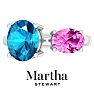 Martha Stewart 3 3/4 Carat Blue Topaz and Pink Sapphire Two Stone Ring In Sterling Silver Image-1