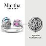Martha Stewart 3 3/4 Carat Blue Topaz and Pink Sapphire Two Stone Ring In Sterling Silver Image-2