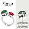 Martha Stewart 3 3/4 Carat Emerald and Ruby Two Stone Ring In Sterling Silver Image-3