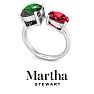 Martha Stewart 3 3/4 Carat Emerald and Ruby Two Stone Ring In Sterling Silver Image-7