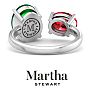 Martha Stewart 3 3/4 Carat Emerald and Ruby Two Stone Ring In Sterling Silver Image-9
