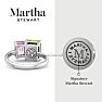 Martha Stewart 3 1/4 Carat Pink Sapphire and Peridot Two Stone Ring In Sterling Silver Image-2
