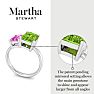 Martha Stewart 3 1/4 Carat Pink Sapphire and Peridot Two Stone Ring In Sterling Silver Image-3