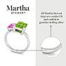 Martha Stewart 3 1/4 Carat Pink Sapphire and Peridot Two Stone Ring In Sterling Silver Image-4