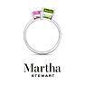 Martha Stewart 3 1/4 Carat Pink Sapphire and Peridot Two Stone Ring In Sterling Silver Image-7