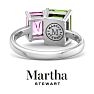 Martha Stewart 3 1/4 Carat Pink Sapphire and Peridot Two Stone Ring In Sterling Silver Image-8