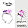 Martha Stewart 3 1/4 Carat Amethyst and Pink Sapphire Two Stone Ring In Sterling Silver Image-3