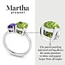 Martha Stewart 2 3/4 Carat Peridot and Amethyst Two Stone Ring In Sterling Silver Image-3