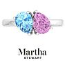 Martha Stewart 2 Carat Blue Topaz and Pink Sapphire Two Stone Ring In Sterling Silver Image-1