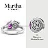 Martha Stewart 2 Carat Blue Topaz and Pink Sapphire Two Stone Ring In Sterling Silver Image-2