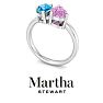 Martha Stewart 2 Carat Blue Topaz and Pink Sapphire Two Stone Ring In Sterling Silver Image-7