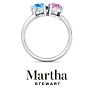 Martha Stewart 2 Carat Blue Topaz and Pink Sapphire Two Stone Ring In Sterling Silver Image-8