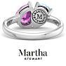 Martha Stewart 2 Carat Blue Topaz and Pink Sapphire Two Stone Ring In Sterling Silver Image-9
