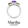 Martha Stewart 5 Carat Oval Shape Amethyst, Peridot and Lab Grown Diamond Three Stone Plus Ring In Sterling Silver Image-10