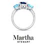 Martha Stewart 5 Carat Oval Shape Sapphire, Blue Topaz and Lab Grown Diamond Three Stone Plus Ring In Sterling Silver Image-10