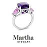 Martha Stewart 8 Carat Cushion Amethyst, Pink Sapphire and Lab Grown Diamond Three Stone Plus Ring In Sterling Silver Image-8