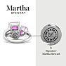 Martha Stewart 3 3/4 Carat Pink Sapphire Three Stone Cluster Ring In Sterling Silver Image-2