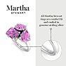 Martha Stewart 3 3/4 Carat Pink Sapphire Three Stone Cluster Ring In Sterling Silver Image-3