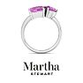 Martha Stewart 3 3/4 Carat Pink Sapphire Three Stone Cluster Ring In Sterling Silver Image-6