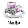 Martha Stewart 3 3/4 Carat Pink Sapphire Three Stone Cluster Ring In Sterling Silver Image-7