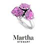 Martha Stewart 3 3/4 Carat Pink Sapphire Three Stone Cluster Ring In Sterling Silver Image-8