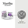 Martha Stewart 4 1/2 Carat Pink Sapphire and Amethyst Two Stone Ring In Sterling Silver Image-2