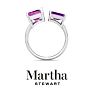 Martha Stewart 4 1/2 Carat Pink Sapphire and Amethyst Two Stone Ring In Sterling Silver Image-7