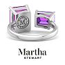 Martha Stewart 4 1/2 Carat Pink Sapphire and Amethyst Two Stone Ring In Sterling Silver Image-8