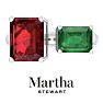 Martha Stewart 4 1/2 Carat Ruby and Emerald Two Stone Ring In Sterling Silver Image-1