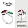 Martha Stewart 4 1/2 Carat Ruby and Emerald Two Stone Ring In Sterling Silver Image-3