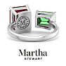 Martha Stewart 4 1/2 Carat Ruby and Emerald Two Stone Ring In Sterling Silver Image-8