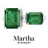 Martha Stewart 4 1/2 Carat Emerald Two Stone Ring In Sterling Silver Image-1