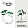 Martha Stewart 4 1/2 Carat Emerald Two Stone Ring In Sterling Silver Image-3