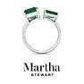 Martha Stewart 4 1/2 Carat Emerald Two Stone Ring In Sterling Silver Image-7