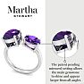 Martha Stewart 3 3/4 Carat Amethyst Two Stone Ring In Sterling Silver Image-3